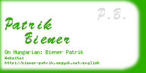 patrik biener business card